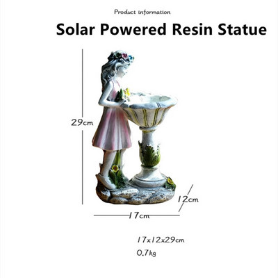 Sodo papuošalai 11 colių didelės saulės energija varomos sodo nykštukų dervos figūrėlės, skirtos sodo kiemo vejai kiemo puošmenoms Įkurtuvių dovanos