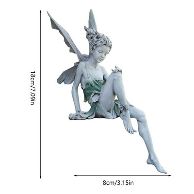 1 kom. vila koja sjedi, vrtna statua, smola, rukotvorine, ukrasni dodaci, ukrasi za dom, uređenje dvorišta, dekoracija travnjaka