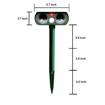 1/2 τμχ Solar Power Ultrasonic Animal Repeller Deterrent Dog Cat Bird Sonic Motion Repeller Foxes Gardening Repeller Απωθητικό