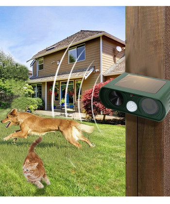 1/2 τμχ Solar Power Ultrasonic Animal Repeller Deterrent Dog Cat Bird Sonic Motion Repeller Foxes Gardening Repeller Απωθητικό