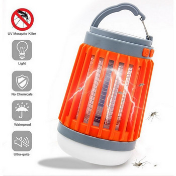 2 In1 LED USB соларна енергия Mosquito Killer Lamp Преносим фенер Външна репелентна светлина Насекоми Насекоми Капан за комари Moskito Camping
