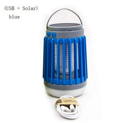 2 viename LED USB saulės energijos uodų žudymo lempa Proable Žibintas lauko šviesą atbaidantis vabzdžių vabzdžių uodų gaudyklė Moskito Camping