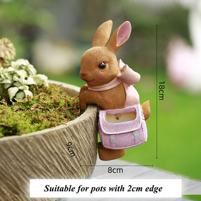 Naujas mielas kačių šunų kabantis puodelis dervos dekoras Gyvūnų gėlių krepšelio krašto dekoras, skirtas sodo dizainui vazoniniai augalai Hugger ornamentas