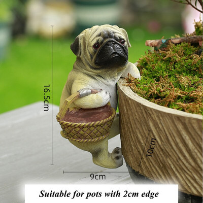 Naujas mielas kačių šunų kabantis puodelis dervos dekoras Gyvūnų gėlių krepšelio krašto dekoras, skirtas sodo dizainui vazoniniai augalai Hugger ornamentas