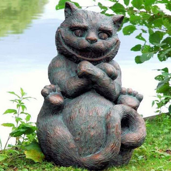 Η Αλίκη στη Χώρα των Θαυμάτων Διακοσμήσεις Κήπου Νεράιδα Ρητίνη Alice White Rabbit Mad Hatter Cheshire Cat Figurine Garden άγαλμα για την αυλή