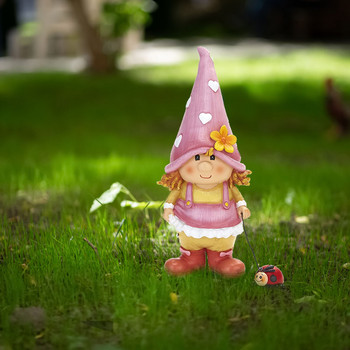 Διακόσμηση αγάλματος κήπου Gnome Funny Gnomes Figurines Watering Suower Εξωτερική διακόσμηση για στολίδια βεράντας γκαζόν στην αυλή