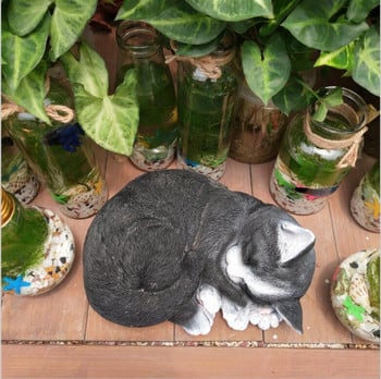 American Cute Sleeping Cat Resin Statue Crafts Εξωτερική αυλή Γλυπτό Στολίδια Σπίτι Κήπος Αξεσουάρ γκαζόν Διακόσμηση