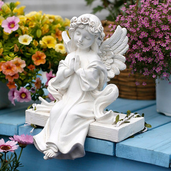 Fairy Garden Swing Angel Girl Resin αγάλματα Φενγκ Σούι Εξωτερική κατοικία Στολίδια Χειροτεχνίες Αυλή σπιτιού Αξεσουάρ Μπαλκονιού Διακόσμηση
