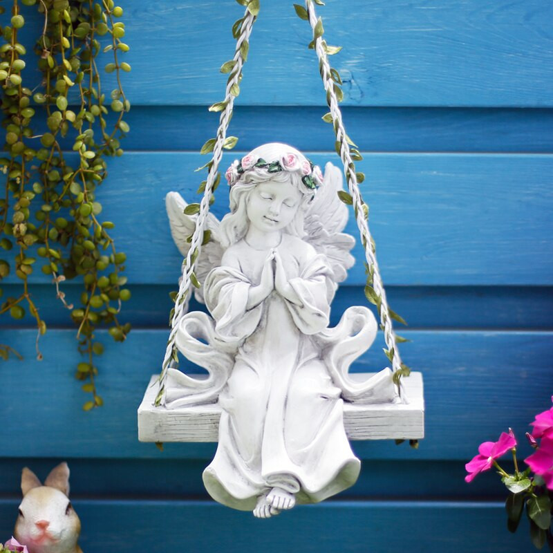 Pasakų sodo sūpynės angelų mergaičių dervos statulos Feng shui lauko nakvynės namuose Papuošalai Amatai Namų kiemas Balkonas Priedai Dekoracija