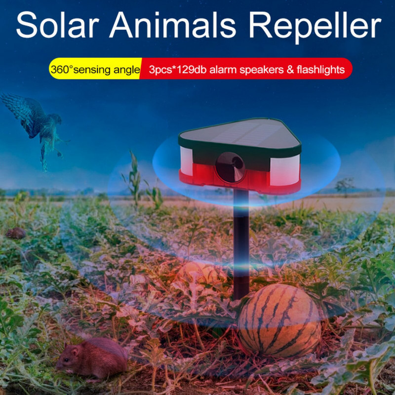 Saulės gyvūnų atbaidiklis Ultragarsinis kenkėjus atbaidantis vabzdžių paukščių atbaidymo judesio jutiklis skirtas lauko sodo atbaidymo kenkėjams kontrolei