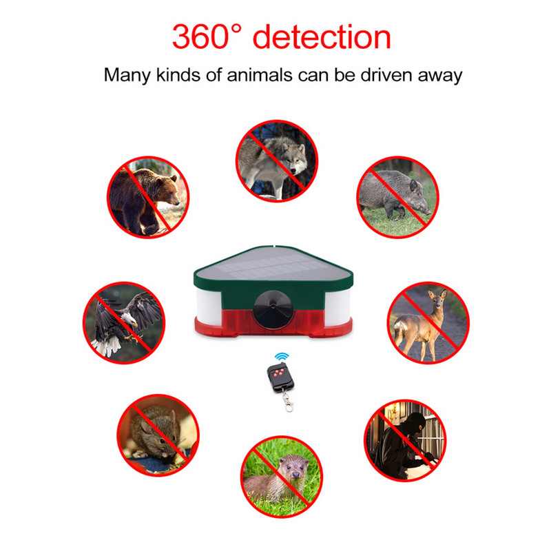 Saulės gyvūnų atbaidiklis Ultragarsinis kenkėjus atbaidantis vabzdžių paukščių atbaidymo judesio jutiklis skirtas lauko sodo atbaidymo kenkėjams kontrolei