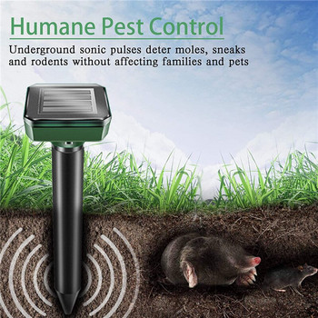 2 τμχ/σετ Solar Powered Ultrasonic Rat Repeller Snake Rodent Repeller for Outdoor Lamp Yard Garden Sonic Mole Pest Control