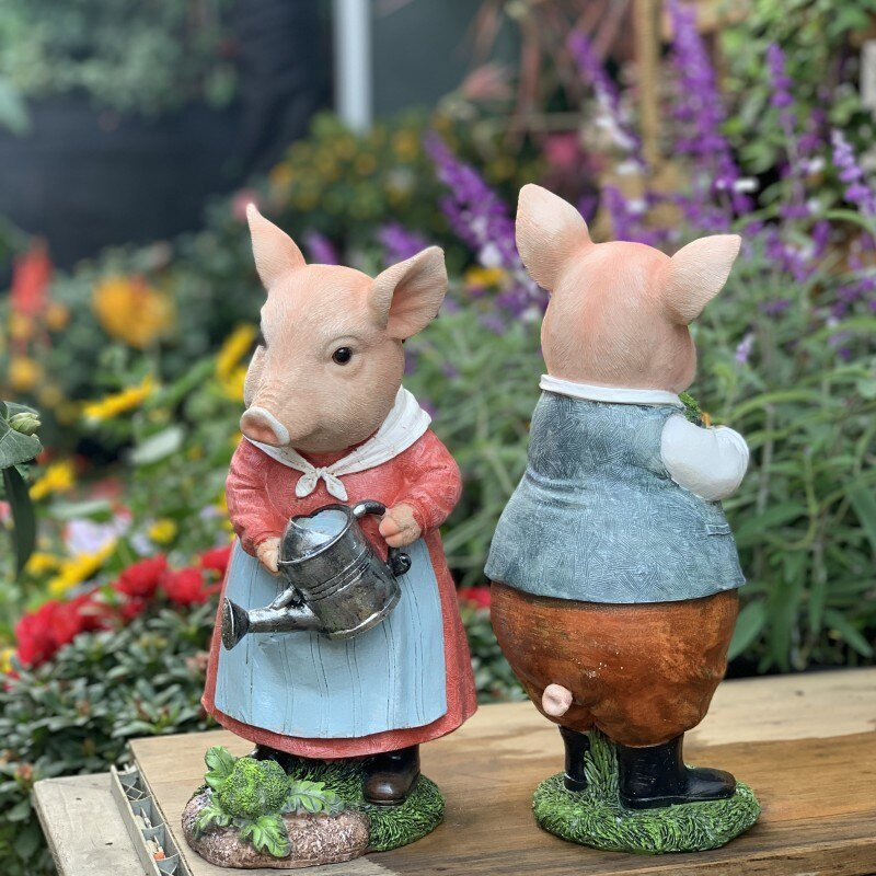 Patoralus animacinis filmas Kiaulės dervos statula Papuošalai Lauko Sodo Prekės Figūrėlės Dekoracija Kiemas Balkonas Skulptūra Priedai