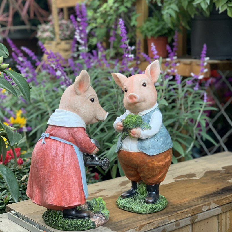 Patoralus animacinis filmas Kiaulės dervos statula Papuošalai Lauko Sodo Prekės Figūrėlės Dekoracija Kiemas Balkonas Skulptūra Priedai