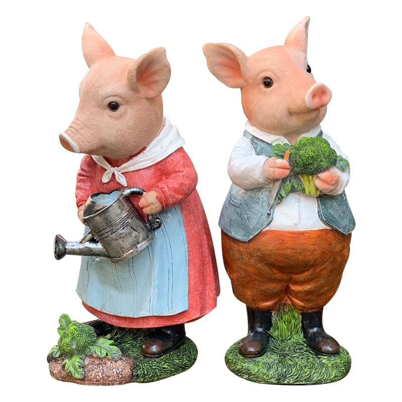 Patoralus animacinis filmas Kiaulės dervos statula Papuošalai Lauko Sodo Prekės Figūrėlės Dekoracija Kiemas Balkonas Skulptūra Priedai