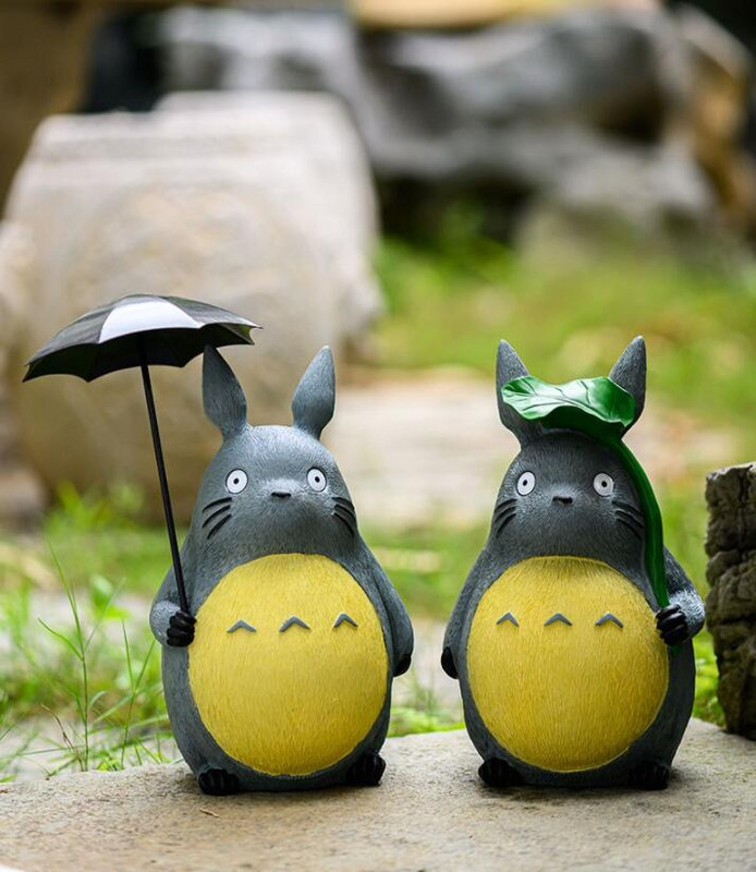 Pastoračné živicové roztomilé kreslené zvieracie Totoro ozdoby vonkajšie krajinné zariadenie remeslá záhradná vila trávnik socha dekorácia