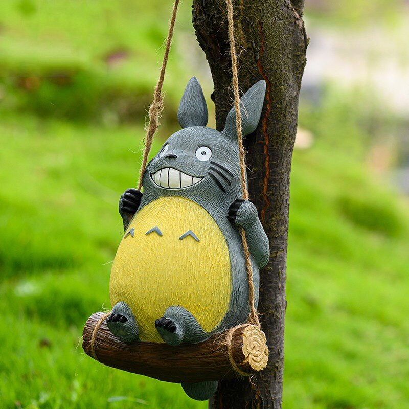 Pastoračné živicové roztomilé kreslené zvieracie Totoro ozdoby vonkajšie krajinné zariadenie remeslá záhradná vila trávnik socha dekorácia