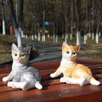 Psatoral Simulation Γλυπτό με ρητίνη ζώου γάτας Βίλα Κήπος Τοπίο Στολίδια Χειροτεχνία Αυλή Μπαλκόνι Ειδώλια Διακόσμηση
