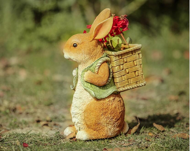 Pastoracinė simuliacija Triušis vazonų derva Priedai Lauko sodas Skulptūra Dekoracija Balkonas Kiemas Papuošalai Amatai