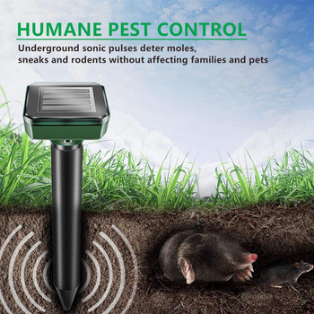 1/2/4Pcs Solar Ultrasonic Repeller Spike Mouse Gopher Mole Pest Rodent Repeller for Outdoor Farm Garden Accessories
