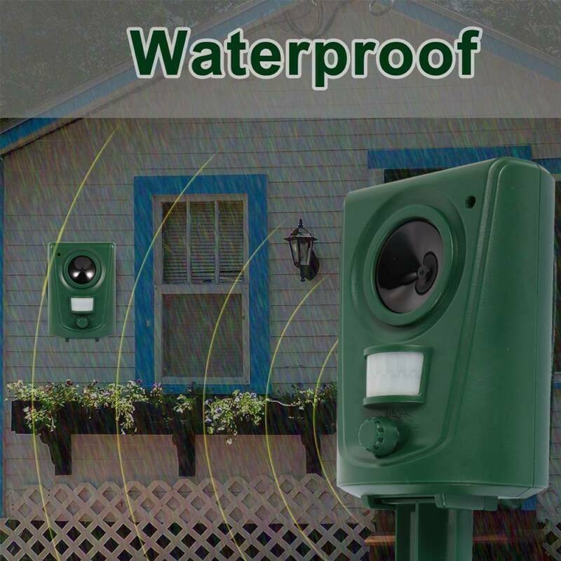 Ultragarsinis gyvūnų gaudyklės atbaidiklis, atbaidantis kačių šunų lapių atgrasymo priemonę šunims su baterijomis maitinamas gyvūnų baidymo priemonė lauko sodui