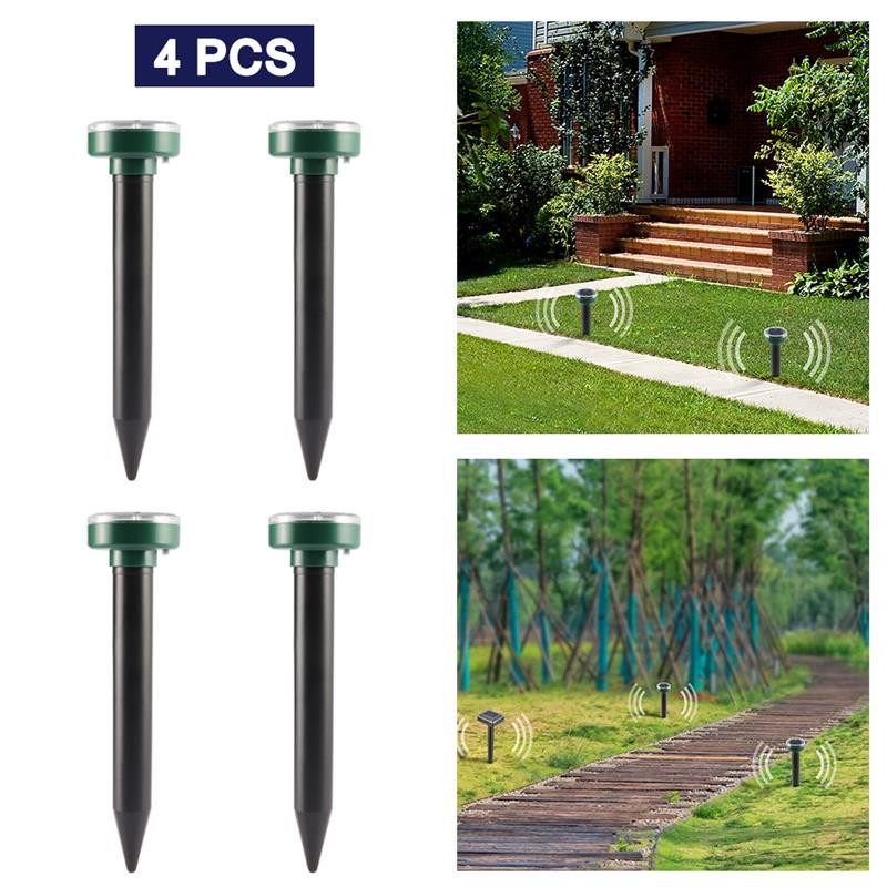 Saulės energija varomas ultragarsinis pelės kurmis kenkėjų graužikų atbaidiklis, kiemo LED šviesos atbaidiklis lauko lempų kiemo sodas