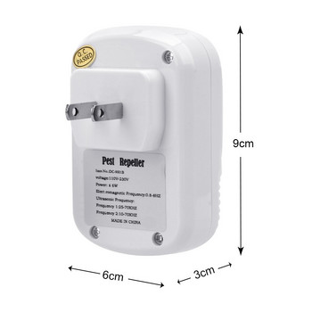 EU/US Plug Електронен ултразвуков репелер за контрол на вредители 110-240V/5W Капан за хлебарки Убиец на мишки
