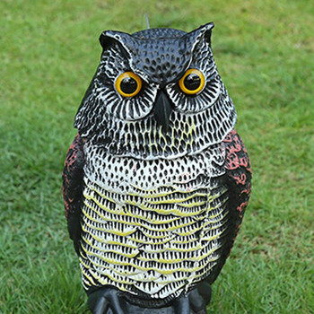 Нова гореща разпродажба Реалистично плашило за птици Въртяща се глава Owl Prowler Decoy Защита Репелент Борба с вредители Плашило Градина Двор