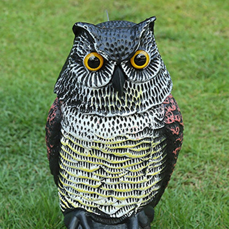 Naujas Karštas Išpardavimas Realistiškas paukščių baidyklė Besisukantis galvos Pelėda Prowler Masalas Apsauga Atbaidyti kenkėjus Kaliausė Sodo kiemas