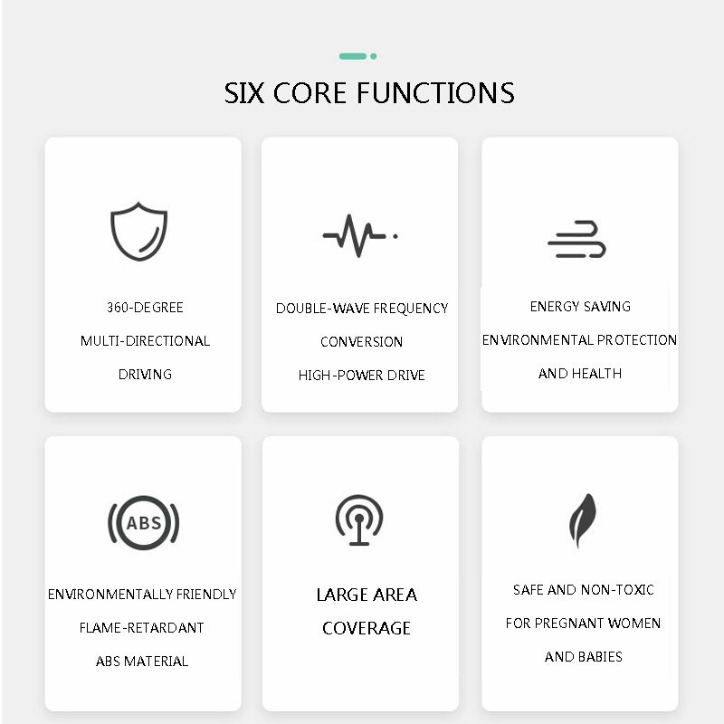 Elektroninis kenkėjų atbaidymo ultragarsinis pelės tarakonų atbaidymo įtaisas vabzdžių žiurkių vorų uodų žudikas kenkėjų nuo uodų 1 vnt.