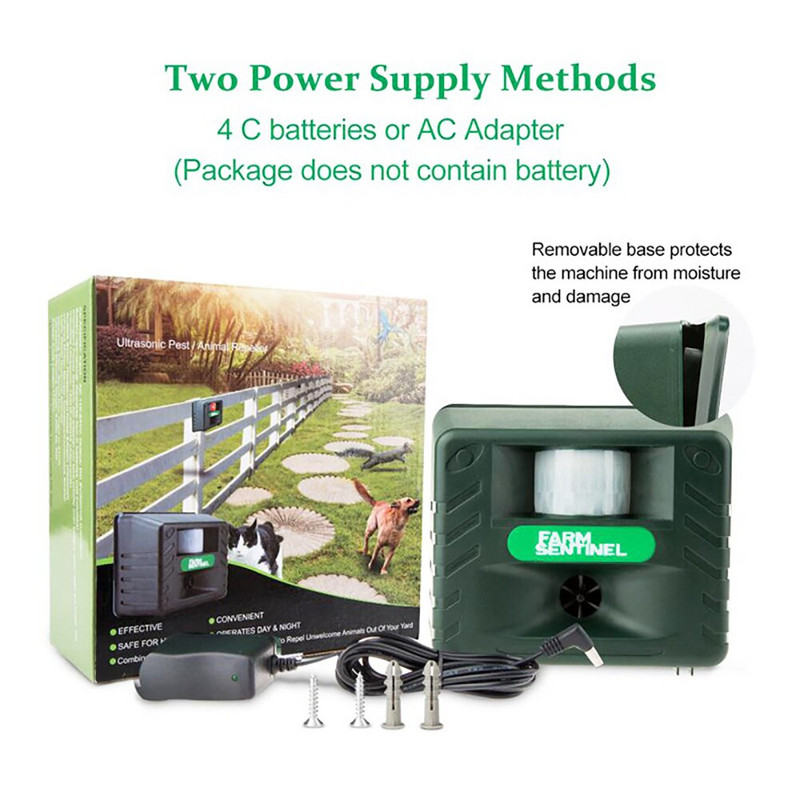 Ultrahangos riasztó, sirály macska patkányok galamb kártevőirtó szerek kültéri kerti riasztó madár PIR mozgásérzékelő