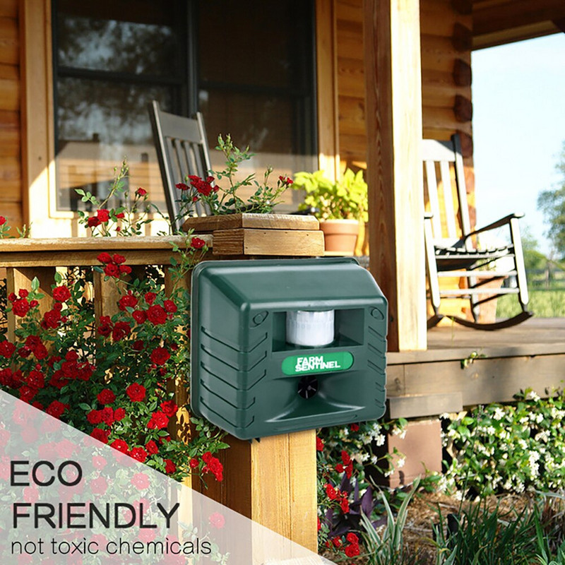 Ultrahangos riasztó, sirály macska patkányok galamb kártevőirtó szerek kültéri kerti riasztó madár PIR mozgásérzékelő