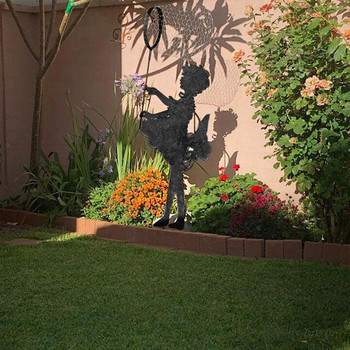 Гореща разпродажба Butterfly Girl Vintage Metal Silhouette Sculpture For the Garden Memorial-Sculp home decoration for Garden Outdoor