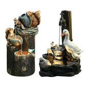 Gyvūnų sodo statula Saulės sodo dervos amatai Darbastalio apdaila Menas Maži papuošalai Voverės anties statula