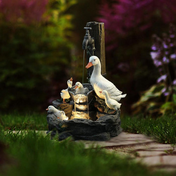 Animal Garden Statue Solar Garden Resin Crafts Επιτραπέζια διακόσμηση Τέχνη Μικρά στολίδια Σκίουρος Πάπια Άγαλμα