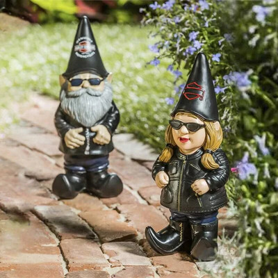 15 cm lauko motociklas gnomas nykštukas nykštukas dervos sodo papuošalai sodo papuošalai amatai