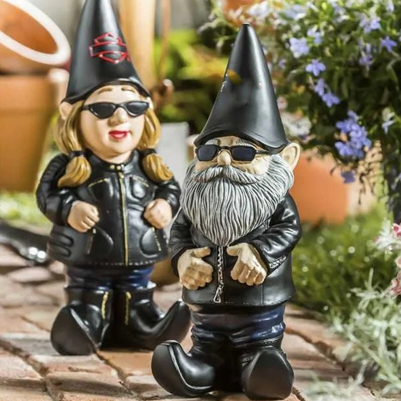 15 cm lauko motociklas gnomas nykštukas nykštukas dervos sodo papuošalai sodo papuošalai amatai