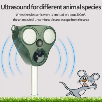 Уред за прогонване на животни със слънчева енергия Ултразвуков уред за отблъскване на животни Отблъскващо устройство за кучета/котки/птици Отблъскване на животни Сонарен репелент