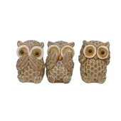 3 vnt stalinė statula Akį traukianti pelėdos figūrėlė, mini pelėdos figūrėlė stalinė sodo paukščių statulos