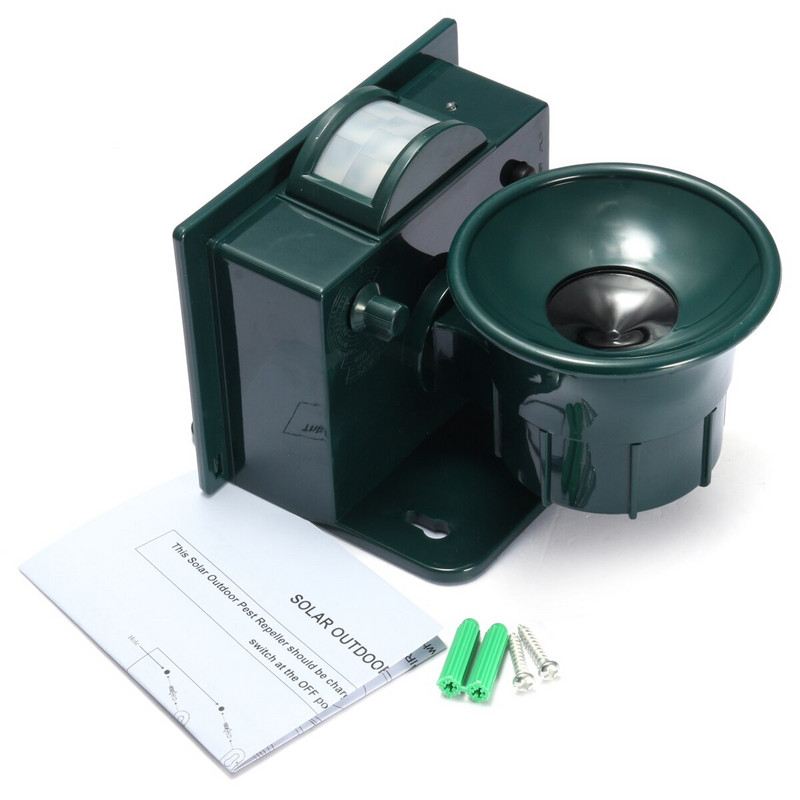 Ultraheli lindude peletaja aia päikeseenergial töötav veekindel loomade peletaja koos liikumisanduriga helihirmutiga tõrjub tuvilinde