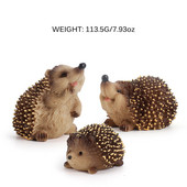 3 vnt sodo ežio figūrėlės skulptūros ornamento statula Unikalios meno gyvūno dekoracijos lauko kiemo vejai terasai darbalaukis ranka m