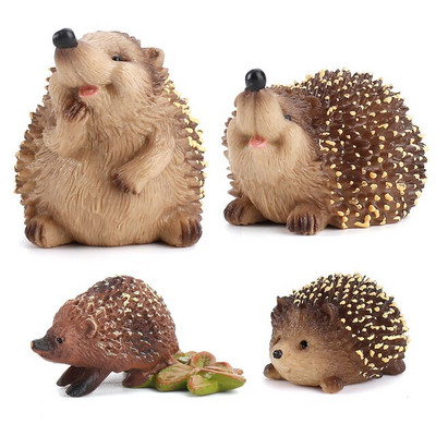 3 vnt sodo ežio figūrėlės skulptūros ornamento statula Unikalios meno gyvūno dekoracijos lauko kiemo vejai terasai darbalaukis ranka m