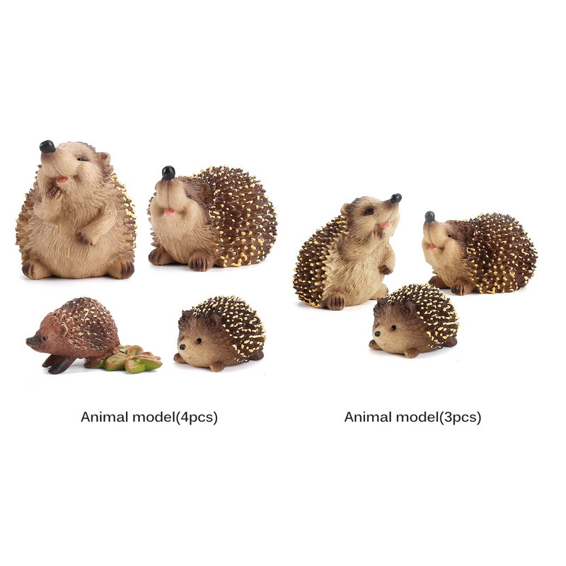 3 vnt sodo ežio figūrėlės skulptūros ornamento statula Unikalios meno gyvūno dekoracijos lauko kiemo vejai terasai darbalaukis ranka m