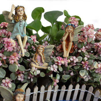 Flower Fairy Garden στολίδια ρητίνης Plug-in ζώων Άγαλμα αυλής Micro Landscape Διακόσμηση Χριστουγέννων