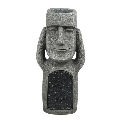 No See/Hear/Speak Evil Garden Veľkonočný ostrov Socha Kvetináč s LED Svetlom Socha Kvetináč Vonkajšia Dekorácia Dvorku Terasa
