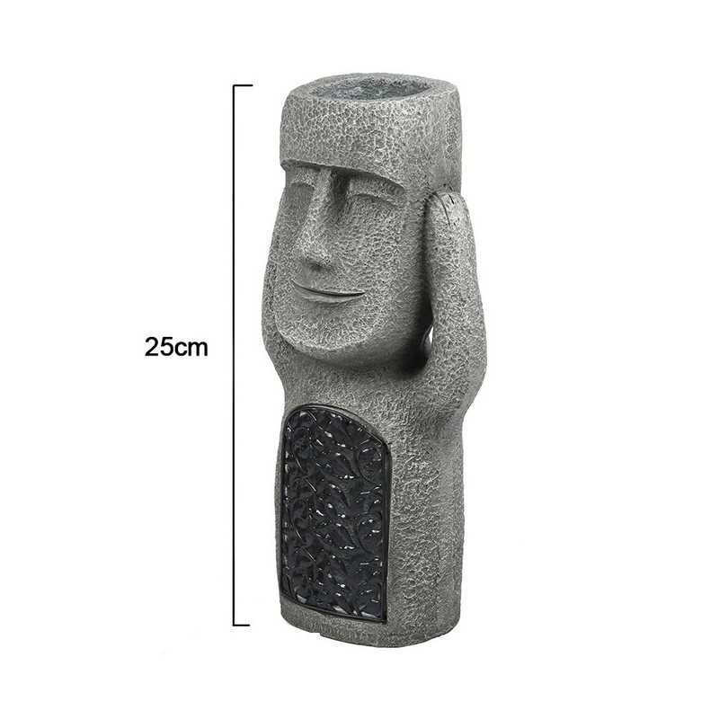 No See/Hear/Speak Evil Garden Veľkonočný ostrov Socha Kvetináč s LED Svetlom Socha Kvetináč Vonkajšia Dekorácia Dvorku Terasa