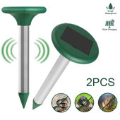 2 db napenergiával működő kígyóegér, rágcsálóriasztó ultrahangos kerti udvarhoz Fox Mole Gopher állatriasztó kártevőirtás