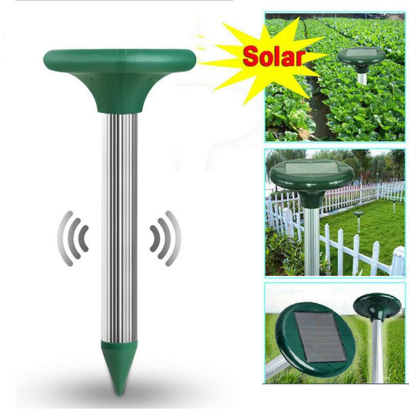 2 db napenergiával működő kígyóegér, rágcsálóriasztó ultrahangos kerti udvarhoz Fox Mole Gopher állatriasztó kártevőirtás