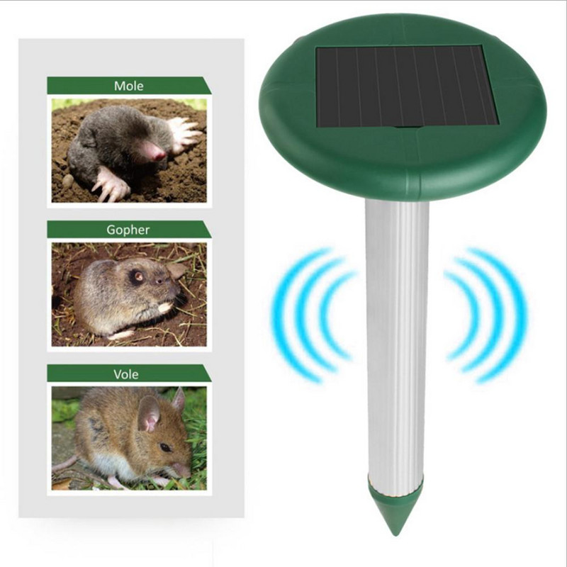2 db napenergiával működő kígyóegér, rágcsálóriasztó ultrahangos kerti udvarhoz Fox Mole Gopher állatriasztó kártevőirtás