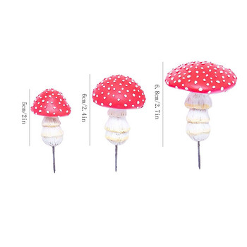 Micro Landscape Ornaments Resin Crafts Φωτεινό κόκκινο μανιτάρι Fairy Garden Decor Figurine Simulation Mushroom Statue